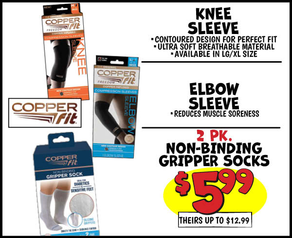 Copper Fit Knee Sleeve: Our Price: $5.99, theirs: $12.99