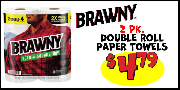 Brawny 2 pk. Double Roll Paper Towels: Our Price: $4.79