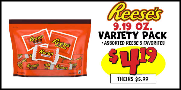 9.19 oz. Variety Pack : Our Price: $4.19, theirs: $5.99