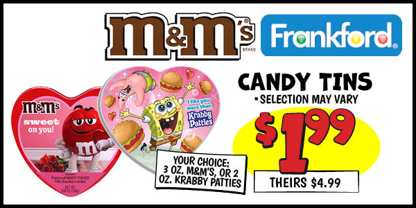 Candy Tins : Our Price: $1.99, theirs: $4.99