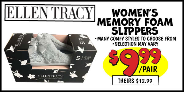 Ellen Tracy Women's Memory Foam Slippers: Our Price: $9.99, theirs: $12.99