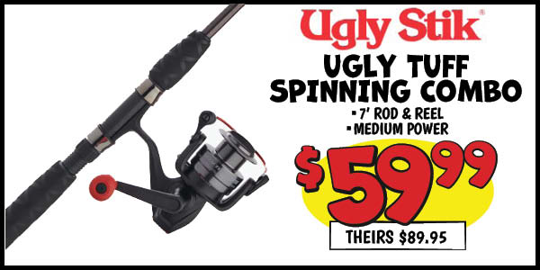 Fishing Rod Spinning Combo: Our Price: $59.99, theirs: $89.95