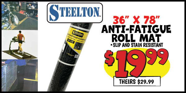 36x78 Anti-Fatigue Roll Mat: Our Price: $19.99, theirs: $29.99