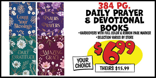 DAILY PRAYER and DEVOTIONAL BOOKS: Our Price: $6.99, theirs: $15.99