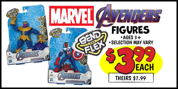 Marvel Bend N Flex Figures: Our Price: $3.99, theirs: $7.99