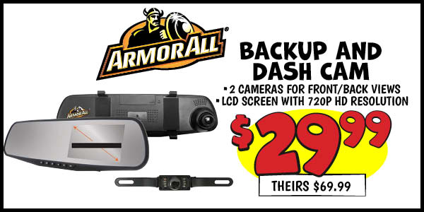 Backup and Dash Cam : Our Price: $29.99, theirs: $69.99
