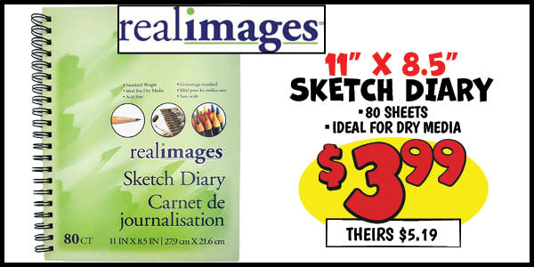 11x8.5 Sketch Diary: Our Price: $3.99, theirs: $5.19