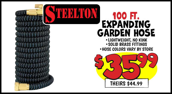 Expanding hose: Our Price: $35.99, theirs: $44.99