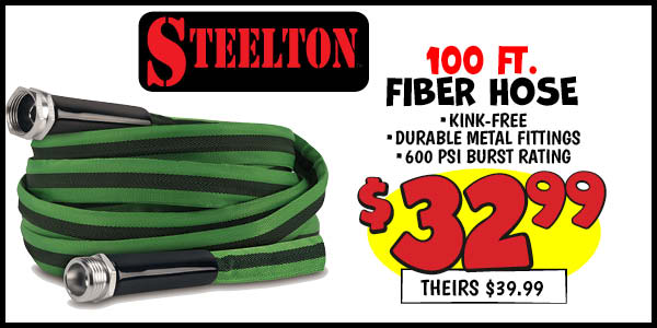 100' fiber hose: Our Price: $32.99, theirs: $39.99