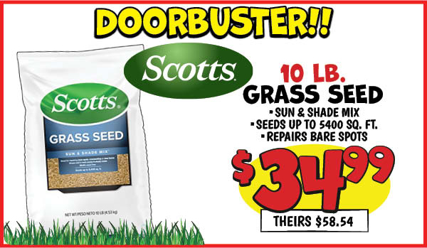 10 lb. scotts grass seed: Our Price: $34.99, theirs: $58.54