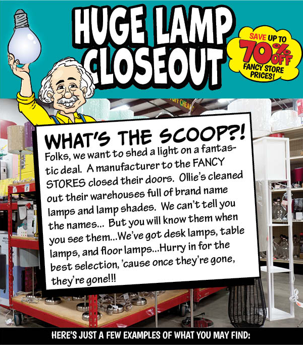 HUGE LAMP CLOSEOUT!