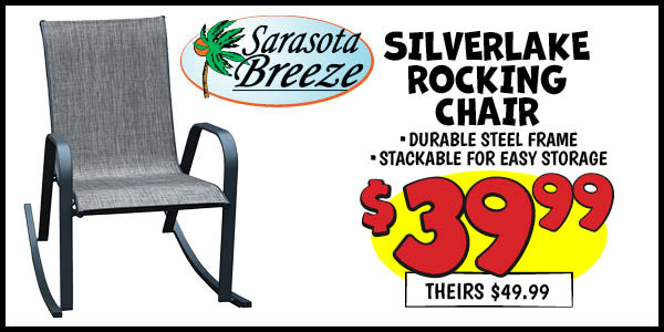 Silverlake rocking chiar: Our Price: $39.99, theirs: $49.99