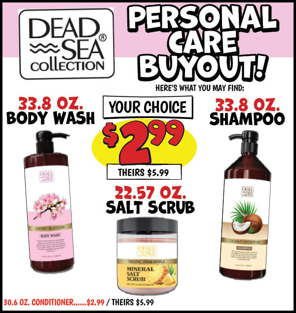 Dead sea personal care buyout: Our Price: $2.99, theirs: $5.99