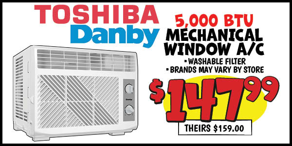 5,000 btu mechanical window a/c: Our Price: $147.99, theirs: $159.0