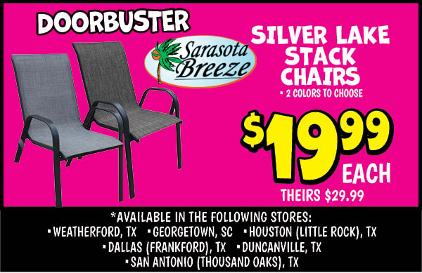 Silverlake stack chair: Our Price: $19.99, theirs: $29.99