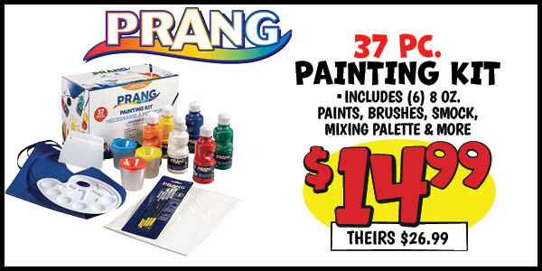 37 pc. painting kit: Our Price: $14.99, theirs: $26.99