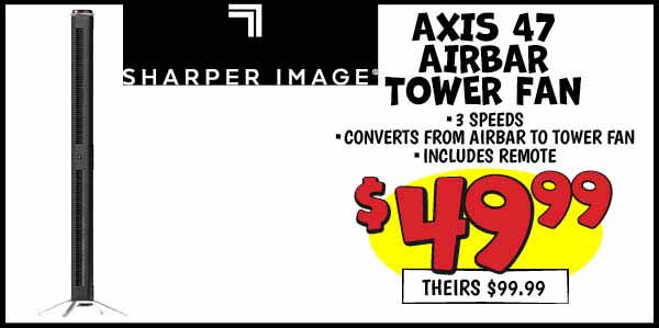 Sharper Image Axis 47 Airbar Tower Fan