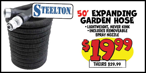 50' garden hose: Our Price: $14.99, theirs: $17.99