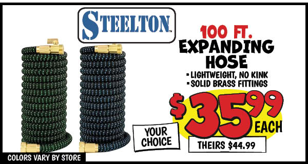 Expanding hose: Our Price: $35.99, theirs: $44.99