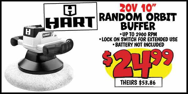 20v 10 in random orbit buffer: Our Price: $24.99, theirs: $53.86