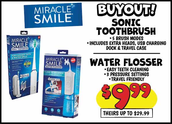 Water flosser: Our Price: $9.99, theirs: $29.99