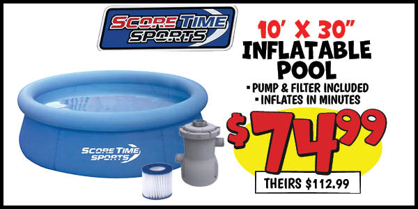 10' x 30 in. inflatable pools: Our Price: $74.99, theirs: $112.99