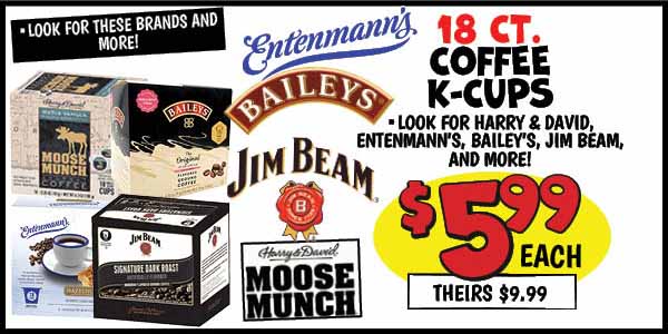 18 ct. white's coffee coffee k-cups: Our Price: $5.99, theirs: $9.99
