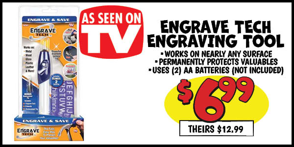 Engrave tech engraving tool: Our Price: $6.99, theirs: $12.99