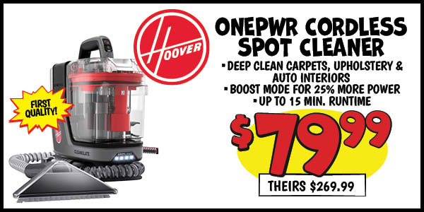 Onepwr cordless spot cleaner: Our Price: $79.99, theirs: $269.99