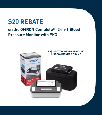 $20 REBATE on the OMRON Complete 2-in-1 Blood Pressure Monitor with EKG