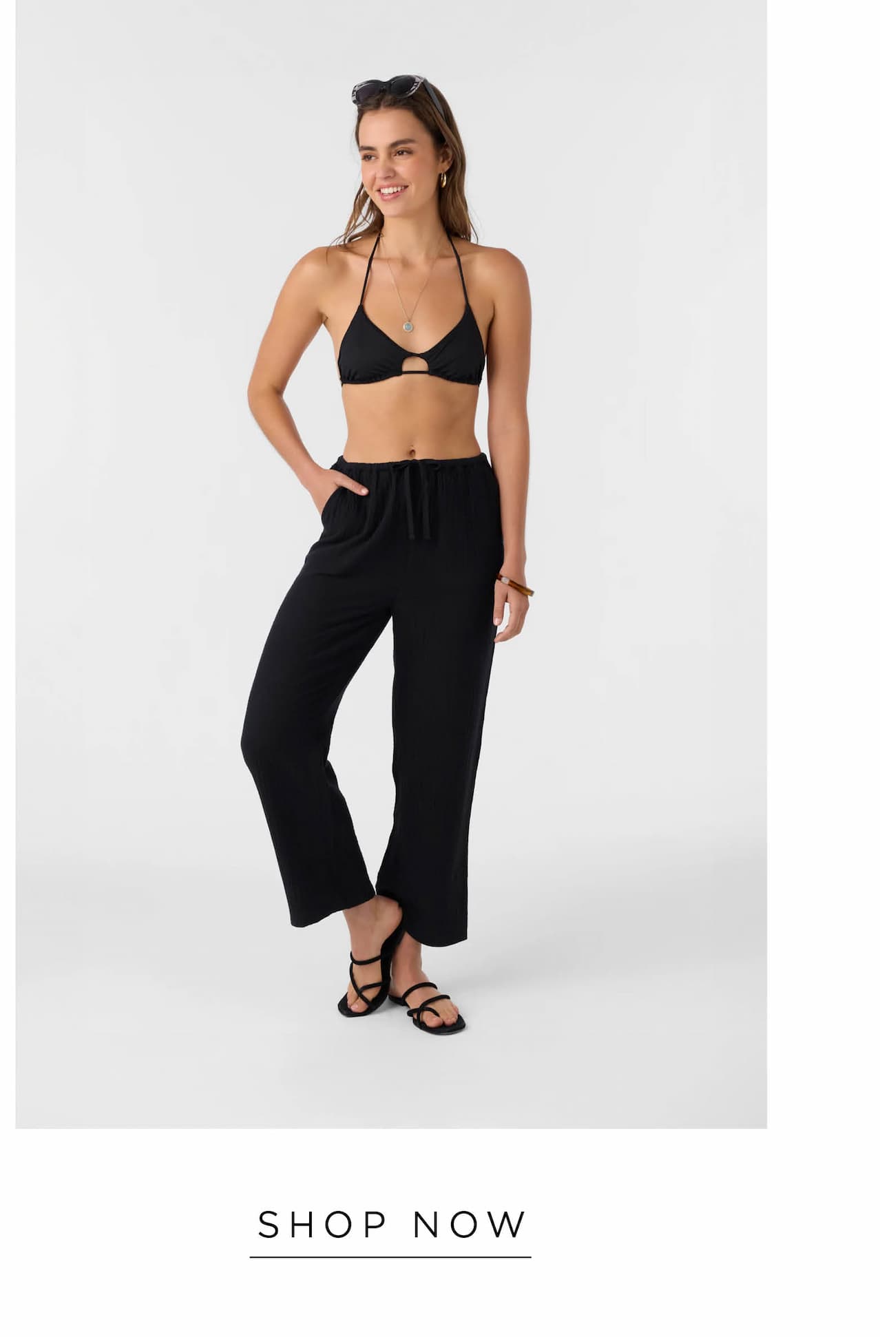 BRENDA CRINKLE DOUBLE GAUZE BEACH PANTS