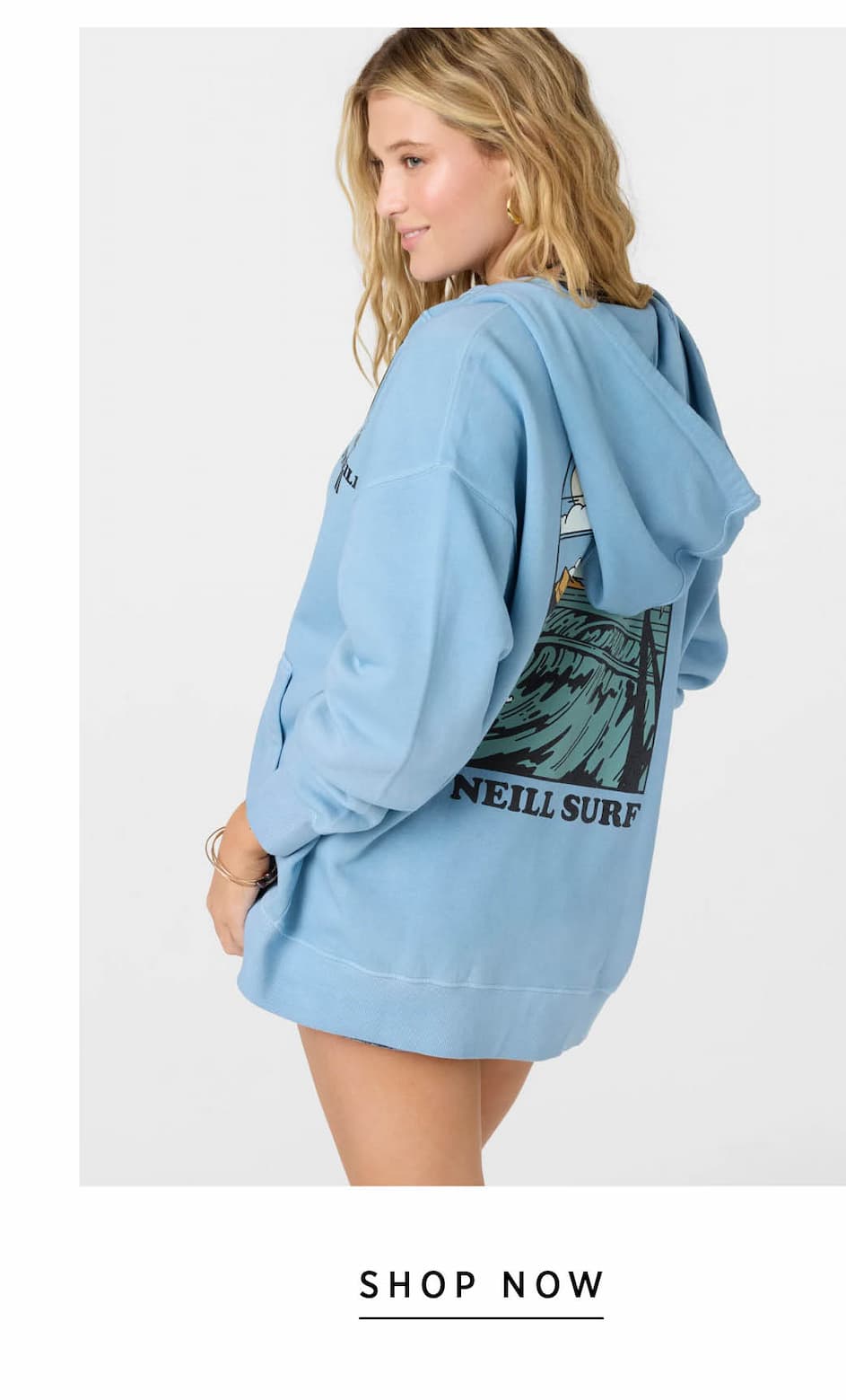 BYRON HOODED OVERSIZED FIT ZIP FLEECE JACKET
