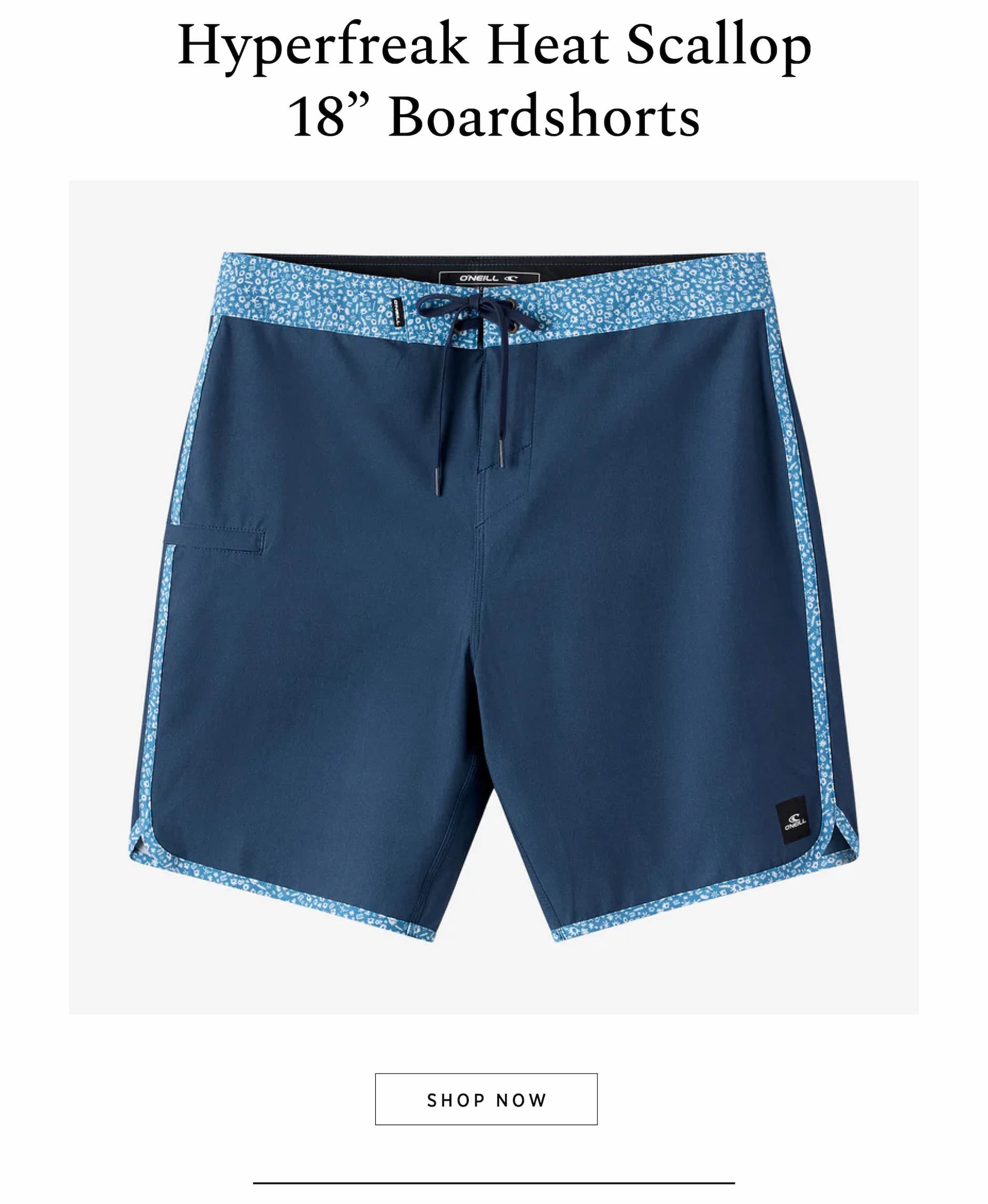 HYPERFREAK HEAT SCALLOP 18" BOARDSHORTS
