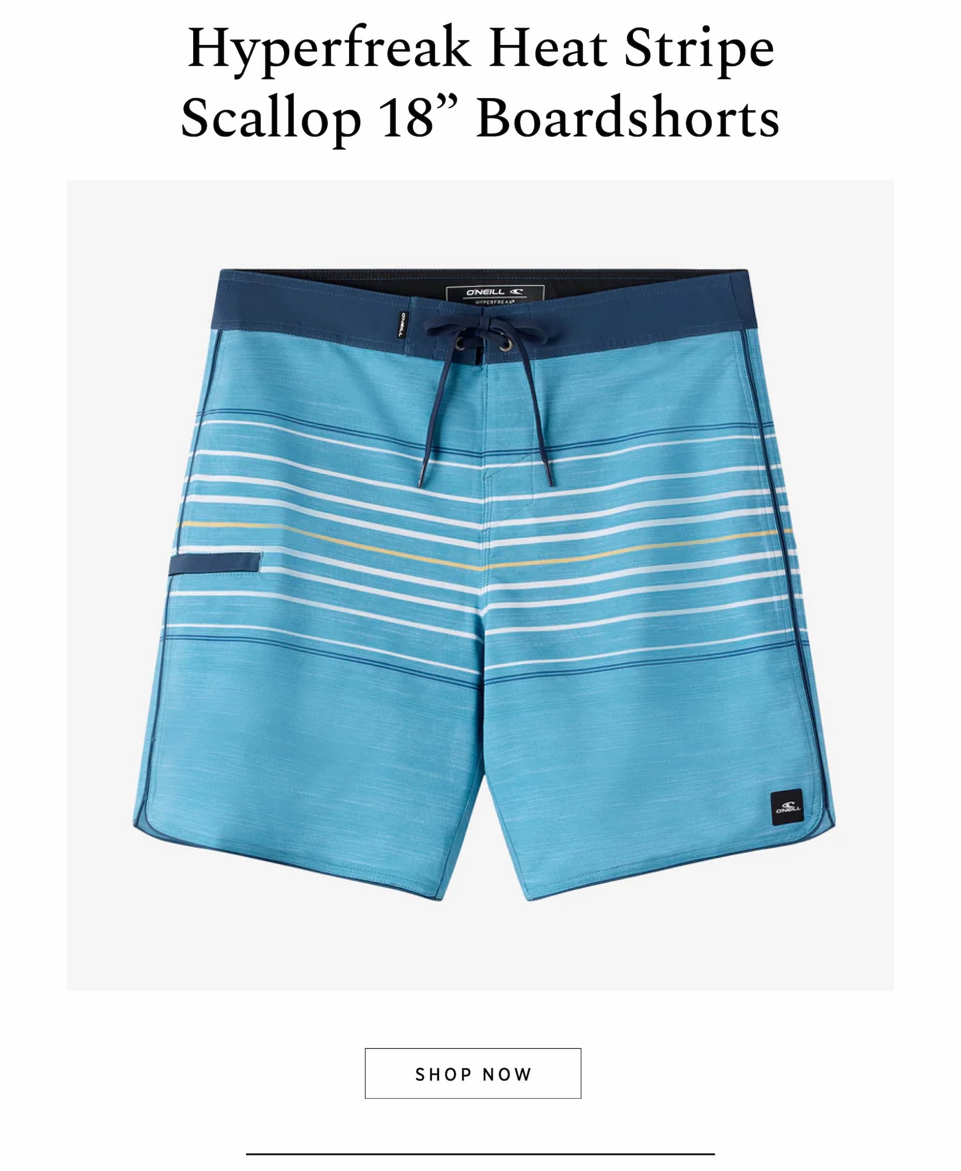 HYPERFREAK HEAT STRIPE SCALLOP 18" BOARDSHORTS