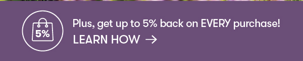 Up to 5% back on every purchase