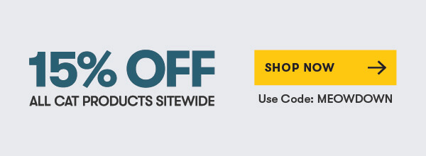 15% OFF ALL Cat Products Sitewide