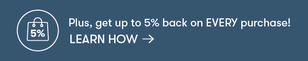 Up to 5% back on every purchase