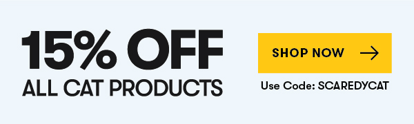 15% OFF ALL Cat Products Sitewide