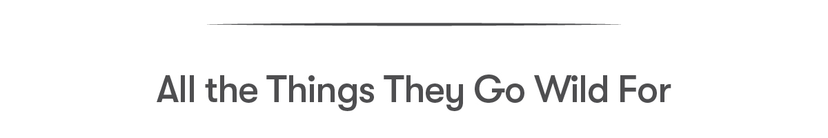 All the Things They Go Wild For
