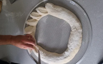 The makings of the dough bread centerpiece 