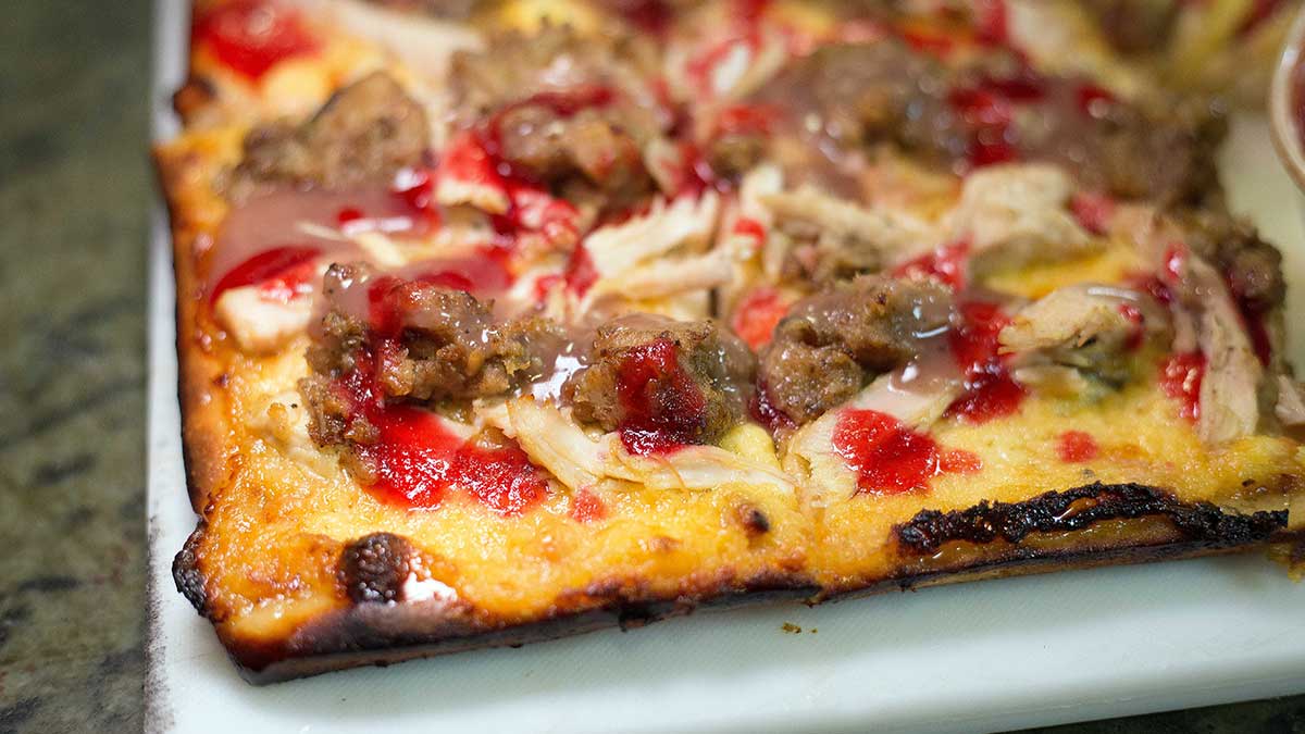 Ultimate Thanksgiving Leftovers Pizza 