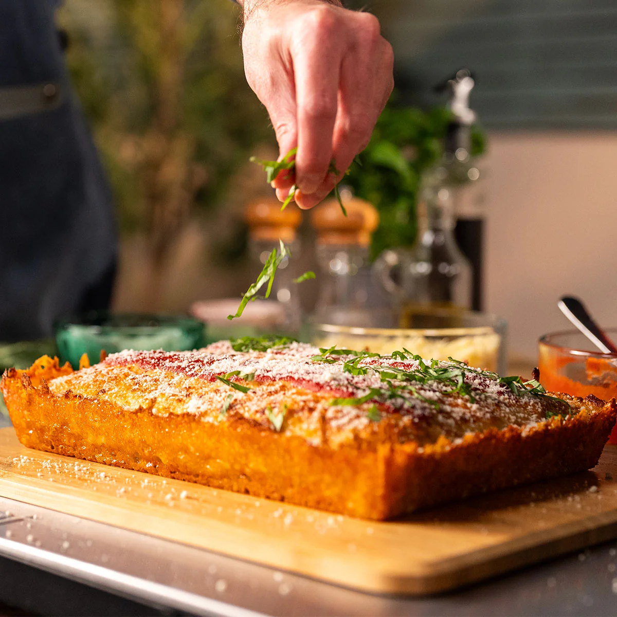 Cheese Crowned Detroit Style Pizza