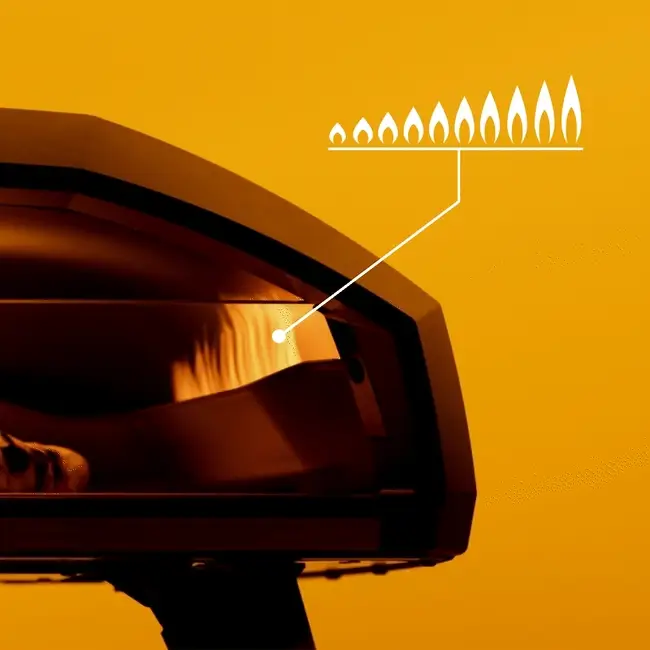 Graphic of tapered flame technology