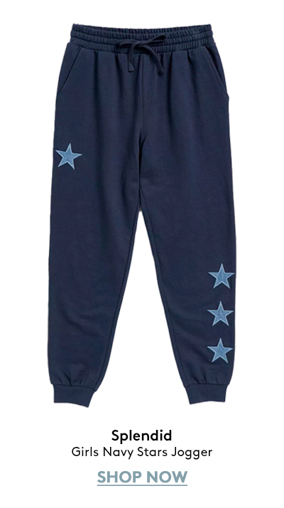 Girls Navy Stars Jogger