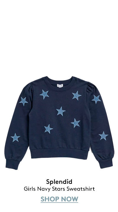 Girls Navy Stars Sweatshirt