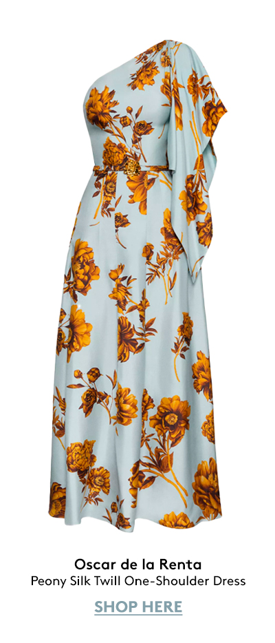 Peony Silk Twill One-Shoulder Dress