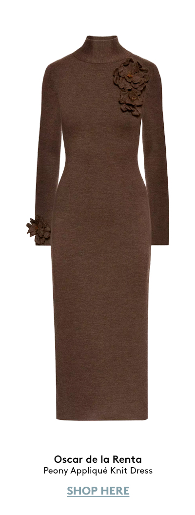 Peony Appliqué Knit Dress