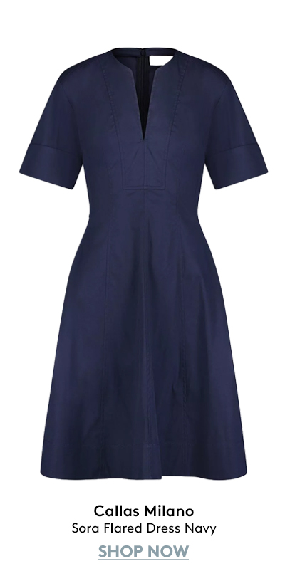 Callas Milano Sora Flared Dress Navy