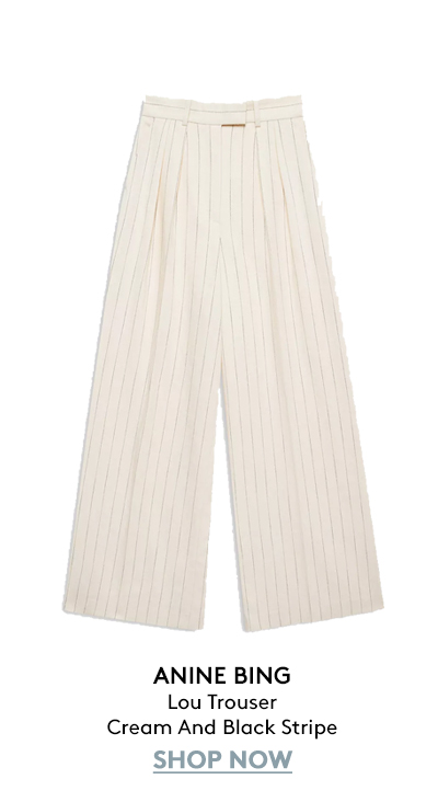 ANINE BING Lou Trouser - Cream And Black Stripe