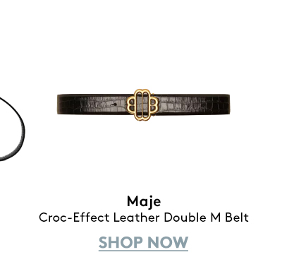 Maje Croc-Effect Leather Double M Belt